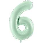 Party Deco Фолиев Балон Цифра, Светло Зелено - 72 см - 6 (fb230g-6-012)