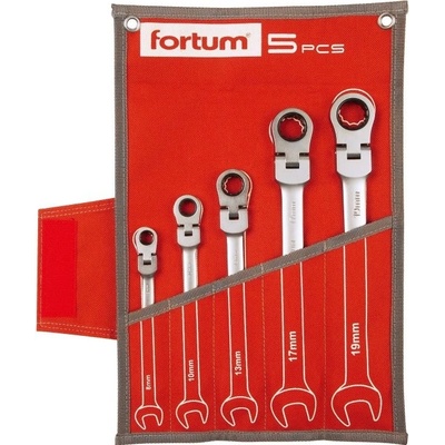 Fortum Klíče ráčnové očkoploché s kloubem sada 5ks 8-19mm 4720201