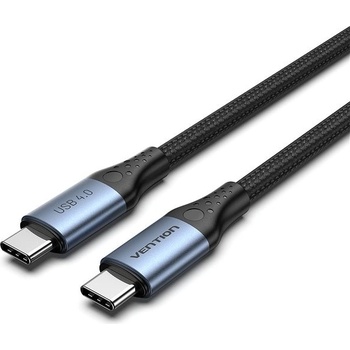 Vention TAVHF Cotton Braided USB-C 4.0 5A, 1m, šedý