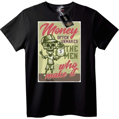 NOONEBRAND Тениска Парите Разрушават Мъже - 2XL, Black