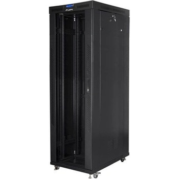 Lanberg Комуникационен шкаф Lanberg rack cabinet 19" free-standing 42U/800x1000 (flat pack) with glass door lcd black v2 (FF01-8042-12BL)