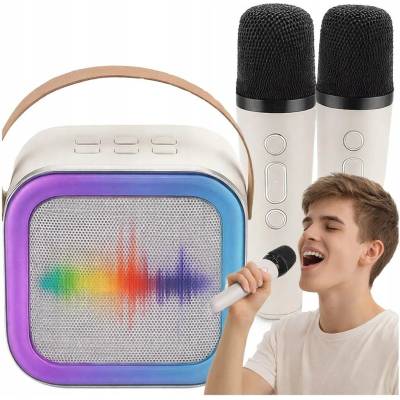 Karaoke set BT reproduktor Bezdrátový 2x RGB mikrofon PRO DĚTI USB