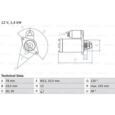 BOSCH STARTER 0 986 019 361