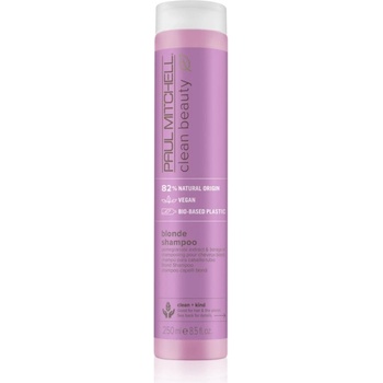 Paul Mitchell Clean Beauty Blonde Shampoo fialový šampón pre zosvetlené melírované studené blond vlasy 250 ml