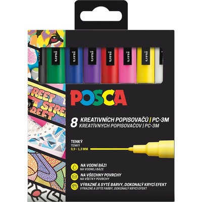 Uni Posca PC-3M sada 8 ks základní