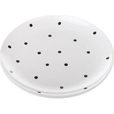 Casa de Engel Keramický talíř bílý s černými puntíky, průměr 26,5 cm