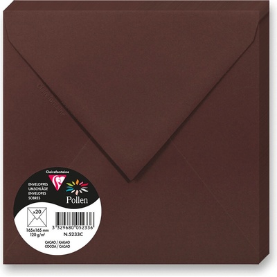 Clairefontaine 165 × 165 mm - barevná obálka - 20 ks, hnědá
