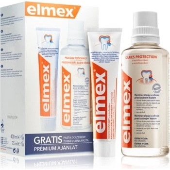 Elmex Caries Protection ústní voda 400 ml + zubní pasta 75 ml dárková sada