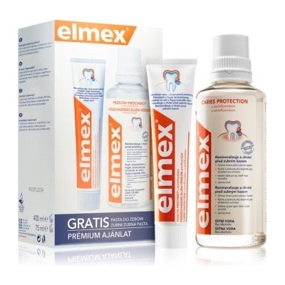 Elmex Caries Protection ústní voda 400 ml + zubní pasta 75 ml dárková sada