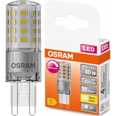 Osram LED žiarovka PIN, 4,4 W, 470 lm, teplá biela, G9 LED PIN 40 DIM 4,4W/827 G9
