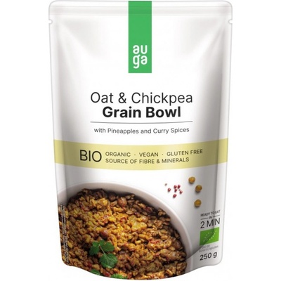 Auga Organic Grain bowl z bezlepkových ovesných vloček s cizrnou ananasem a kari kořením BIO 250 g