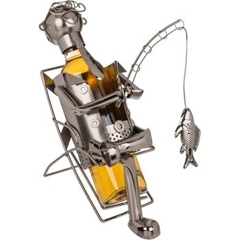 Image 1 of Out of the Blue Поставка за бутилки Out of the Blue Fishing man II, 25x21 cm, метална (71/3273)