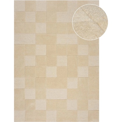 Flair Rugs Бежов ръчно изработен вълнен килим 300x400 cm Checkerboard - Flair Rugs (503119381239)