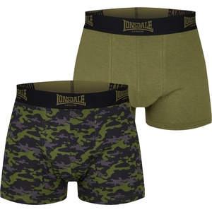 Lonsdale Мъжки боксерки Lonsdale Lonsdale Trunk Shorts 2 Pack Mens - Camo/Khaki