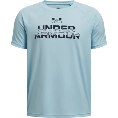 Under Armour UA Tech Split Wordmark SS sv. modrá – Sleviste.cz