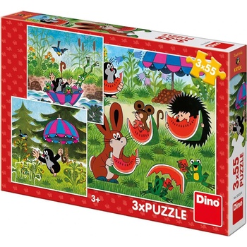 Dino - Puzzle Mole and umbrella 3x55 - 40 - 99 piese