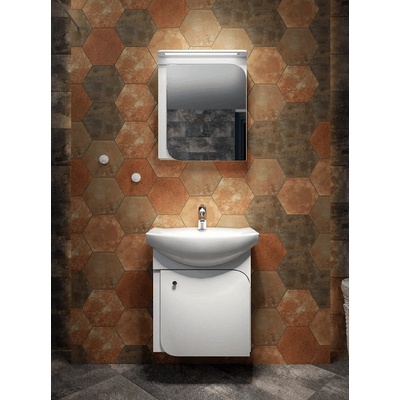 Комплект водоустойчиви мебели за баня Никол 60 см, цвят бял (Komplekt_Nikol)