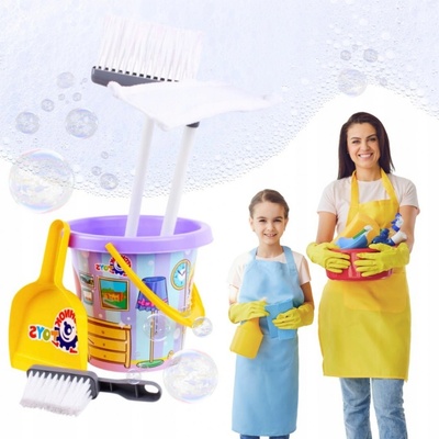 Dudlu Uklízecí dětský set 2 smetáky s kyblíkem a doplňky malá uklízečka 2 druhy