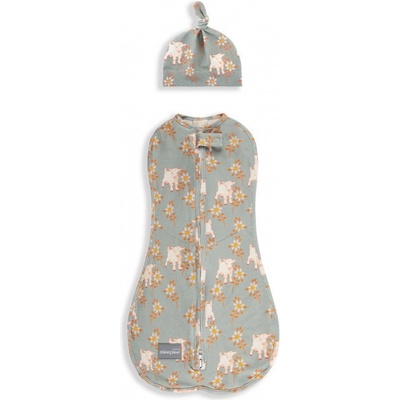 Sleepee Zavinovačka First Step Swaddle s čepičkou Vintage Animals Sky Blue