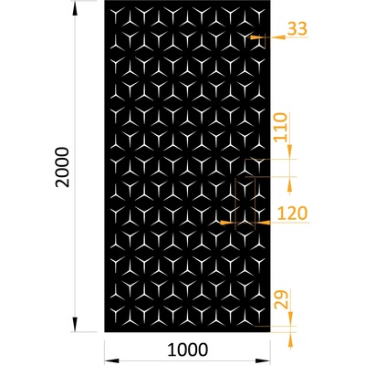 Plech vzor 9131, 1000 x 2000 x 2 mm, bez úpravy