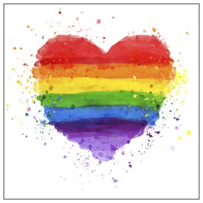 Plakát čtverec Ikea kompatibilní Rainbow heart