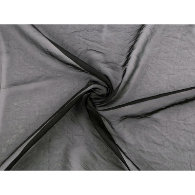 Organza dekorační / oděvní matná, krešovaná Varianta: 7 černá 60651/156899/281072