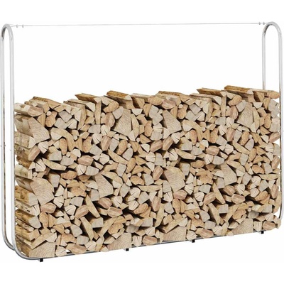 vidaXL Стойка за дърва за огрев 200x25x150 cm Поцинкована стомана (4100705)