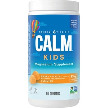 Natural Vitality Calm Kids Gummies | with 83 mg Magnesium Citrate [60 желирани бонбони] Цитрус