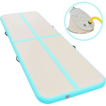 Image 1 of vidaXL Надуваем дюшек за гимнастика с помпа, 600x100x10 см, PVC, зелен (91923)