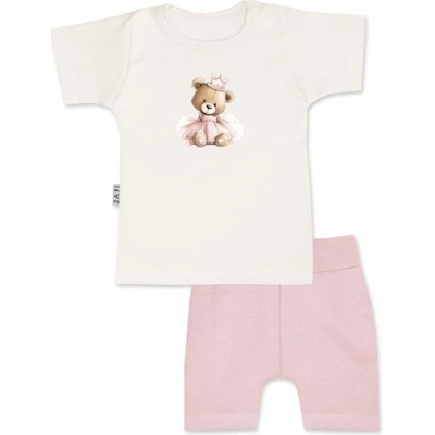 Detská súprava tričko kraťasy TEDDY PRINCESS s krátkym rukáv 074 Ružová