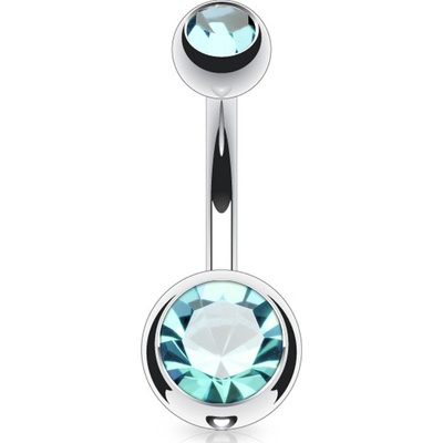 Steel Edge piercing do pupku z chirurgickej ocele SENS04 sv modrá