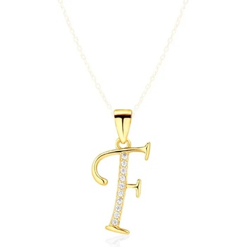 Image 1 of SAVICKI Висулка буква f savicki. : позлатено сребро, цирконий