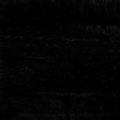 Plyš PELO LARGO 1000 DLOUHÝ CHLUP, černý, šíře 160cm (metráž)
