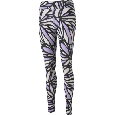 Puma dámske legíny ESS+NOVA SHINE AOP LEGGINGS biela čierna strieborná
