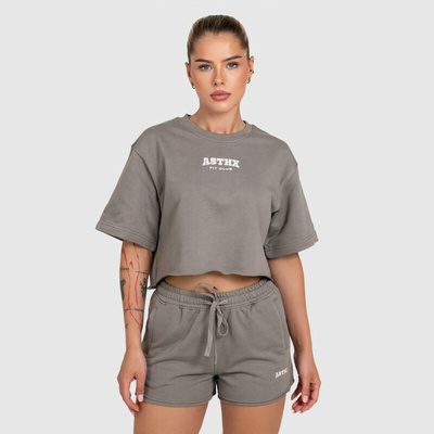 Dámsky crop top Iron Aesthetics Heavy-Terry sivý