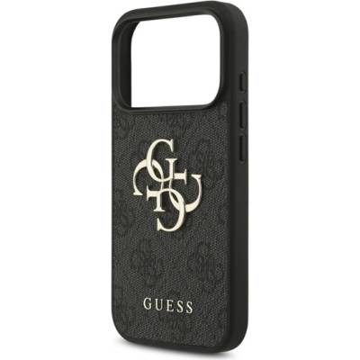 CG Mobile iPhone 17 Pro GUESS 4G BIG LOGO Силиконов протектор за телефон Удароустойчив кожен ефект Заден капак BLACK GUHCP17L4GMGGR (GUHCP17L4GMGGR)
