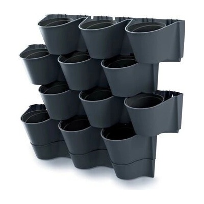 Prosperplast CASCADE WALL sada kvetináčov na stenu antracit IO2W600W-S433