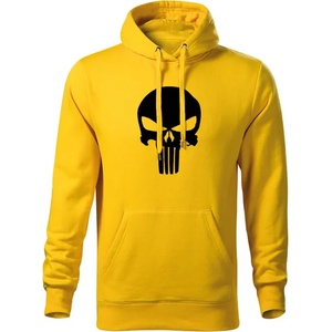 DRAGOWA мъжки суитшърт с качулка Punisher, жълт, 320г/м2 (5822)