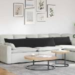 vidaXL Диван възглавници 2 pcs Черно 200 x 40 см Кордюрова тъкан (42013891)