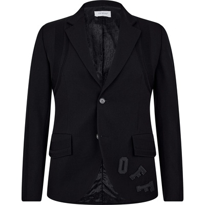 OFF WHITE Сако OFF WHITE Men's Off-White Structured Contemporary Blazer - Black