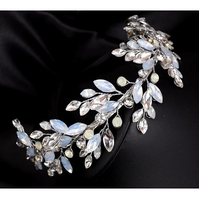 Naishide Jewelry Třpytivá krystalová čelenka do vlasů - stříbrná