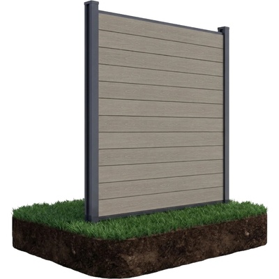 Gutroof záhradný plot pre mäkký terén URBAN 192,8 x 180 cm dubová hnedá 009652