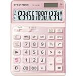 CTIFREE CL-140E PINK розов ергономичен калкулатор, 145x198mm, 14 цифри, двойно захранване, 2 години гаранция (CL-140E PINK) Калкулатори