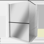 Mexen Kioto+ душ стена с рафт Walk-in 100 x 200 см, огледало, черна - 800-100-121-70-50 (800-100-121-70-50)