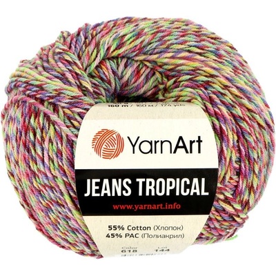 YarnArt Jeans Tropical 621 zeleno bordová