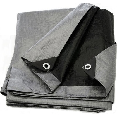 ShopJK krycí plachta STŘÍBRNO ČERNÁ 15 x 20 M 260 g/m²