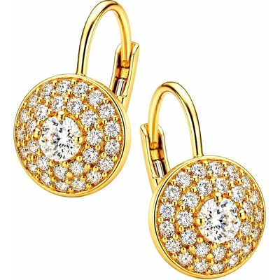 Zlaton Náušnice žluté zlato visací se zirkony 1.5cm 2.3g N11092500814