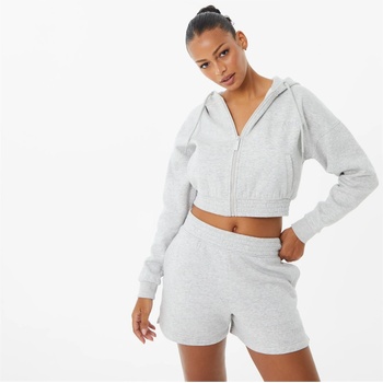 USA Pro Суичър USA Pro x Sophie Habboo Fleece Cropped Zip Hoodie - Grey Marl