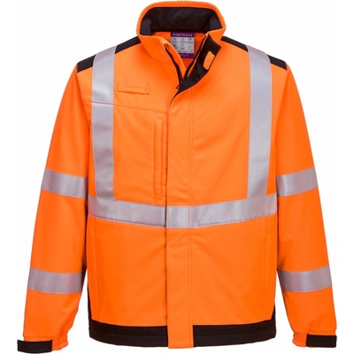 Portwest MV72 MODAFLAME RAIN MULTI NORM ARC softshellová bunda Fluorescenčno oranžová Námornícka modrá