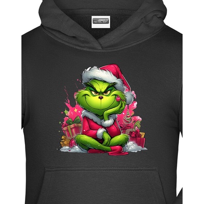 Dětská mikina Grinch s dárky Černá